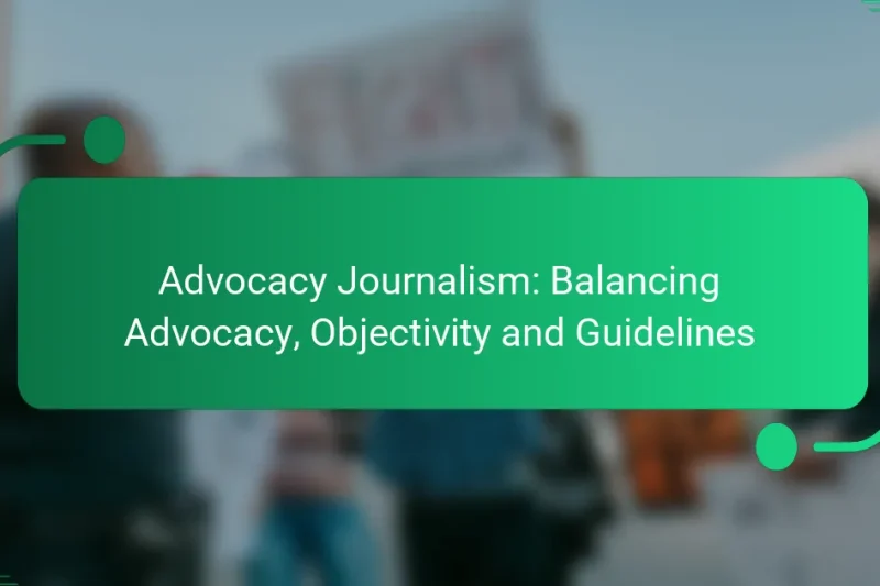 Advocacy Journalism: Balancing Advocacy, Objectivity and Guidelines