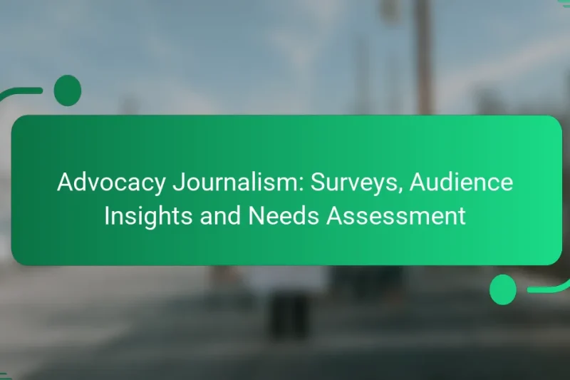 Advocacy Journalism: Surveys, Audience Insights and Needs Assessment
