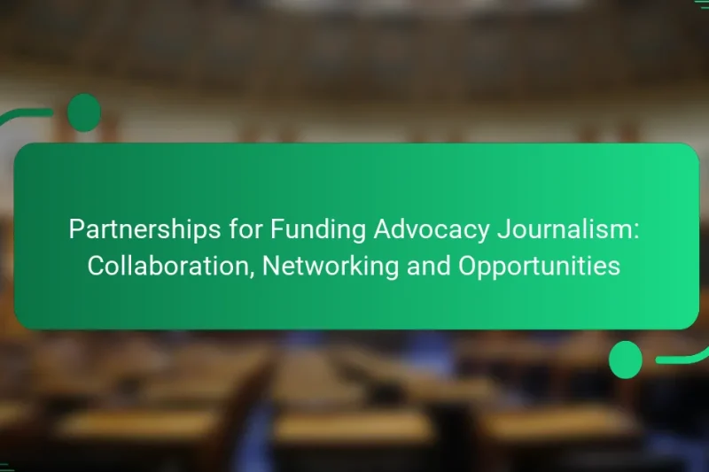 Partnerships for Funding Advocacy Journalism: Collaboration, Networking and Opportunities
