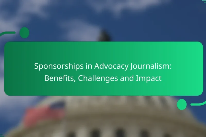 Sponsorships in Advocacy Journalism: Benefits, Challenges and Impact
