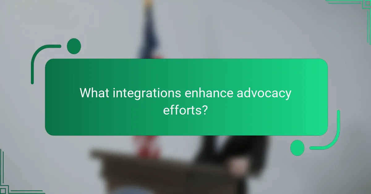What integrations enhance advocacy efforts?
