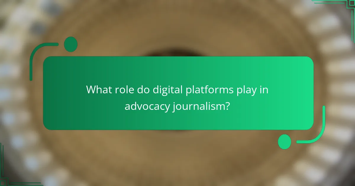 What role do digital platforms play in advocacy journalism?